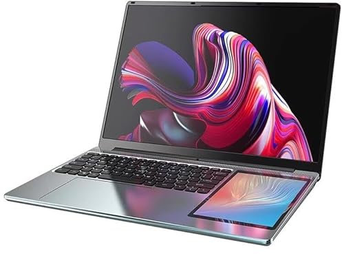CYMINILMDPC Ordenador portátil de Doble Pantalla de 15,6 Pulgadas IPS + 7 táctil de 12ª generación N100 MAX 32G DDR4 2T SSD Ordenador portátil de Oficina Delgado PC.