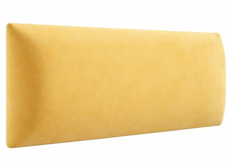 Angelo Cuscino da Parete 3D Pannelli da Parete per Letto, Cuscino da Parete Pannelli Imbottiti Parete Giallo Chiaro 90x40 cm Pannelli Rettangolare