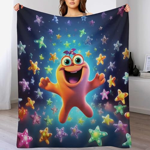 AAPZY süßer Seestern Fleece Decke, Flauschige Kuscheldecken, Superweiche Leichte Flannel Wohndecke Mit Druck Für Couch Bett/Sofa （180×200cm）