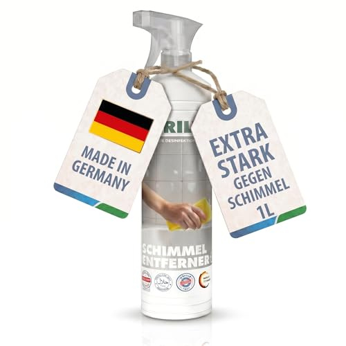 STERILYTE Schimmelentferner alkoholfrei – Anti Schimmel Spray für Wand, Bad, Tapete und Fugen – Schimmelspray für empfindliche Oberflächen – geruchsmildes Spray bei Wandschimmel (1 l)