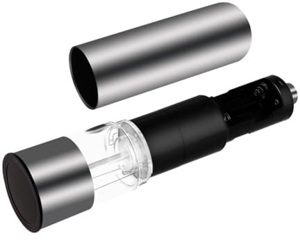 Alipis 2 Pz utensile da cucina macinapepe elettrico caffè elettrico ricaricabile scrubber shaker saliera e pepiera automatiche macchina peperoni elettronico strumento macinapepe Silver