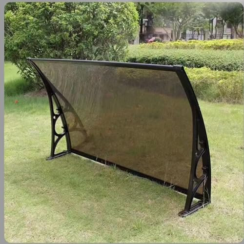 Dachvordach aus Polycarbonat, Aluminiumhalterung, 120 x 180 cm, für Vorder- und Hintertür, Vorzelt mit UV-Block, Braun