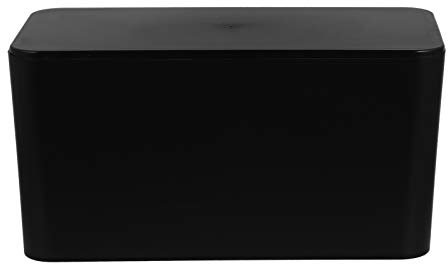 Hemobllo Scatola Per Cavi Scatola Per Organizzare i Cavi Coperchio Staccabile Plastica Spessa Nera Domestici e Ufficio Apertura Ampia Per Passaggio Fili e Caricabatterie