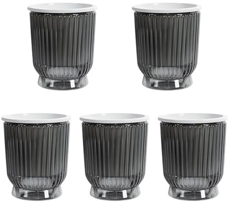 Folpus 5X Pottes d'auto-arrosage Pots de Fleurs Plans de Plantation de Plantation de Mode Planteurs de Mode pour Plantes intérieures pour Une Barre de, Gris Transparent 10.8x12cm