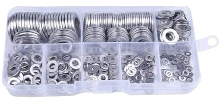 180 Stück DIN125 304 Edelstahl Flache Maschinenscheibe Unterlegscheibe Dichtungen Ölablassschraube Öl for Allgemeine Reparatur Dichtungsringsatz M2-M10