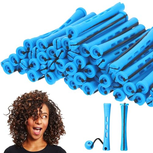 60 Piezas 0.35 Pulgadas Rulos para el Pelo,Pequeño Tamaño Rulos Pelo,Heatless Hair Curlers Kit,Rolos Cabello Kits para Mujeres para Natural Hair Long Short Hair Styling Tool Rizadores de Pelo.