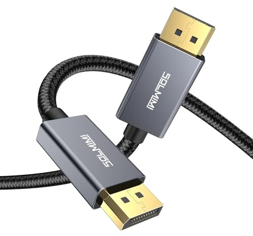 DisplayPort Cable 1.4, DP Cable 2.6FT,8K@60Hz, 4K@144Hz, 2K@240Hz, 32.4Gbps, Support FreeSync, G-Sync, HDR, Braided Display Port Cables For HDTVs, Displays, Monitors, Graphics, PC,etc (2.62Ft)