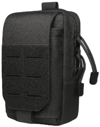 leruiyezs Taktische Gürteltasche Molle Tasche, Multifunktionale Kleine Tasche für Camping, Wandern, Radfahren, Klettern, Gadget Organizer mit Handy-Halter, Kompakte Molle Pouch in Schwarz