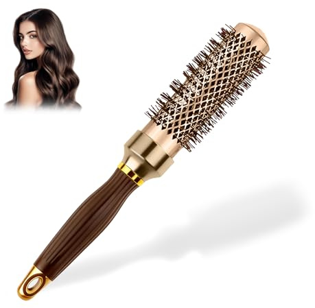 Cepillo para Pelo, Cepillo redondo de cerámica, Cepilloredond para un Blowout Express, Peine profesional para peinar, Para un secado brillante y sin encrespamiento para un Aspecto más Suave