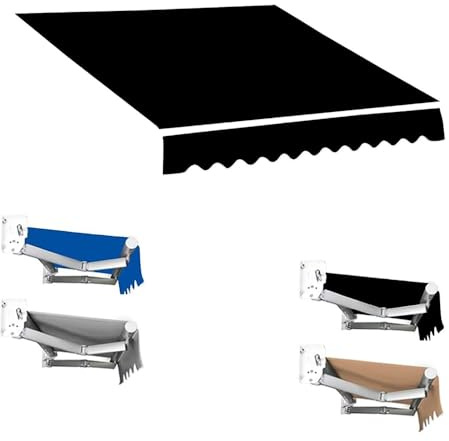 Tenda parasole retrattile impermeabile di ricambio in tessuto per tende da sole e tendoni da terrazza (400 x 150 cm), resistente ai raggi UV e alle intemperie
