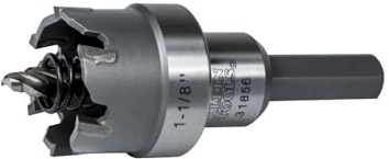 Klein Tools 31856 Robuster Lochschneider, 3,8 cm Hartmetall-Lochschneider schneidet Edelstahl, Baustahl, Eisen und Kupfer