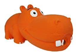 MULTIPET Hippopotamus Hundespielzeug, Latex, Nilpferd, das Grunts, 20,3 cm, 1 Packung