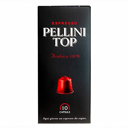 Pellini Caffè Top 100% Arabica, 120 Capsule Caffè Compatibili Nespresso dall'Aroma Intenso e Avvolgente e Tostatura Delicata, Compostabili e Autoprotette, 12 Confezioni da 10 Capsule