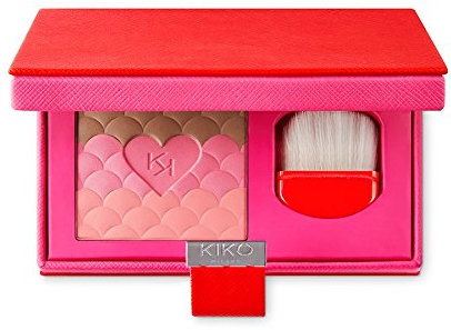 Kiko Milano Love Elixir Face Powder Nr. 01 Lovely Rose Inhalt: 10g Gesichtspuder mit strahlendem Finish, mit einem Bronzer und zwei Rouge-Schattierungen und Pinsel