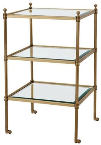 Casa Padrino Luxus Art Deco Designer Messing Beistelltisch 42 x 42 x H. 71 cm - Luxus Beistelltisch