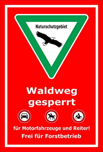 Melis-Folienwerkstatt Schild Naturschutzgebiet Waldweg - 60x40cm - Bohrlöcher - 3mm Hartschaum – 20 VAR S00359-038-D