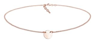 Elli Damen Halskette Choker Kreis Plate Matt Geo Plättchen in 925 Sterling Silber