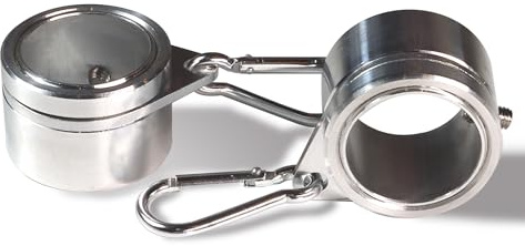 Anley 1-tums monteringsringar för flaggstång i aluminium - Anti-Wrap 360° roterbar ring med karbinhakar - Idealisk för 1 tums diameter flaggstång & flagga med 2 genomföringar (silver, förpackning med 2)
