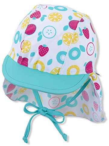 Sterntaler Baby flicka toppmössa med nackskydd frukt solhatt, vit, normal