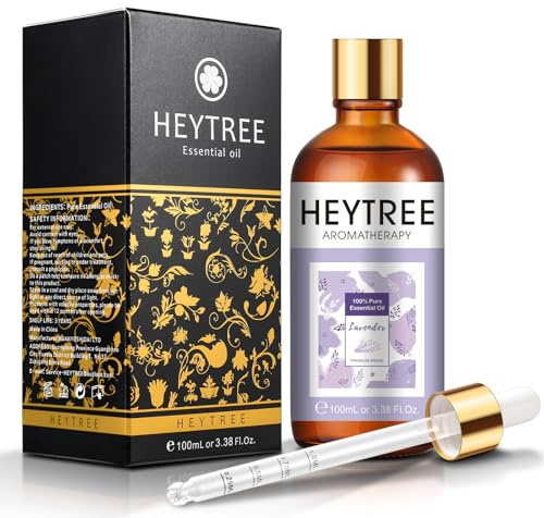 HEYTREE Reines Lavendel Ätherisches Öl 100ml - Schlaffördernde Umwelt-Natürliches Aromatherapie-Öl zur Entspannung, Hautpflege