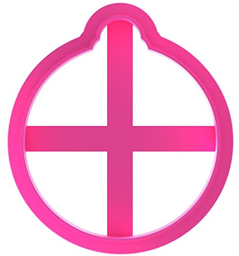 LissieLou Cortador de galletas con forma de bola circular con estrellas, color rosa