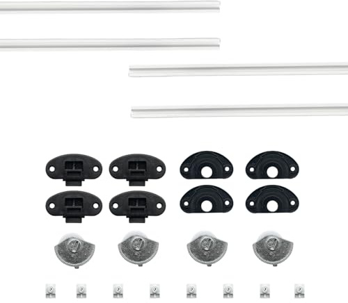 EVOTRADE Système de Quincaillerie Coulissante pour Portes de Meubles - Rail de 2 Mètres - Hauteur Maximale 120 cm pour 1 ou 2 Portes - Fermeture Amortissante en Option