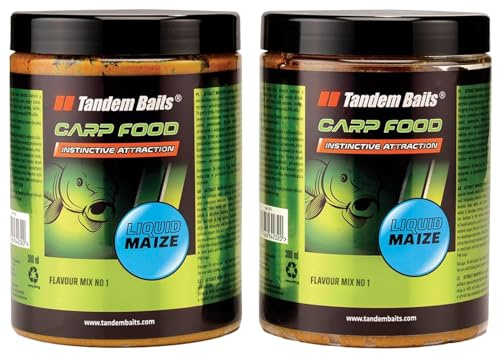 Tandem Baits Carp Food Liquid Maize, Karpfen Angeln ohne Mühe, Köder zum Große-Fische-Angeln, Karpfenzubehör für Profis & Hobby-Angler 1000 ml