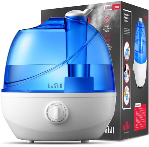 Humidificadores de niebla fría para recámara y habitación grande (tanque de agua de 2.5 l) humidificador de aire ultrasónico silencioso para bebés, guardería, oficina, plantas de interior y toda la