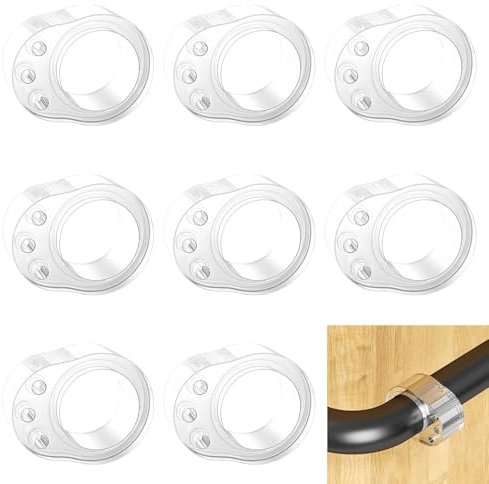Firschoie 8 unids manija de puerta parachoques, manija de puerta de PVC estera transparente anticolisión, Topes Manillas, anillo de parachoques, Para proteger paredes, puertas, ventanas, muebles