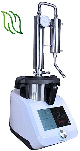 DiFUMA® Anlage für Hydrolate, kompatibel mit Monsieur Cuisine | Ätherische Öle, destilliertes Wasser, Kräuter, Blüten, Aromen, Duftstoffe, Edelstahl-Aufsatz