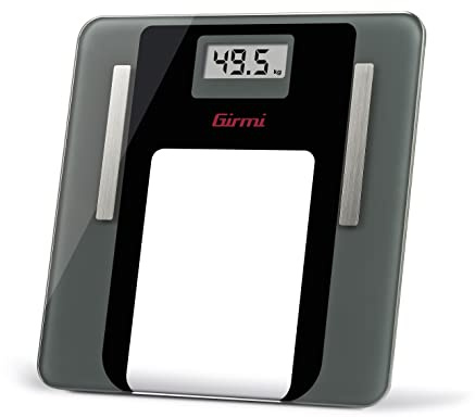 Girmi BP75 Bilancia Digitale di Composizione Corporea Real Fit, 100g/180 kg, 18 indicatori corporei, App, Display LCD, Analisi di Bioimpedenza BIA, Vetro temperato