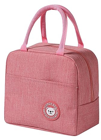 Borsa per il Pranzo, Borsa Termica Alimenti Portatile, Borse da Picnic, Organizzatore Contenitore per il pranzo, Borsa per il Pranzo a Prova di Perdite per Ufficio Scuola Picnic Viaggi Lavoro (rosa)