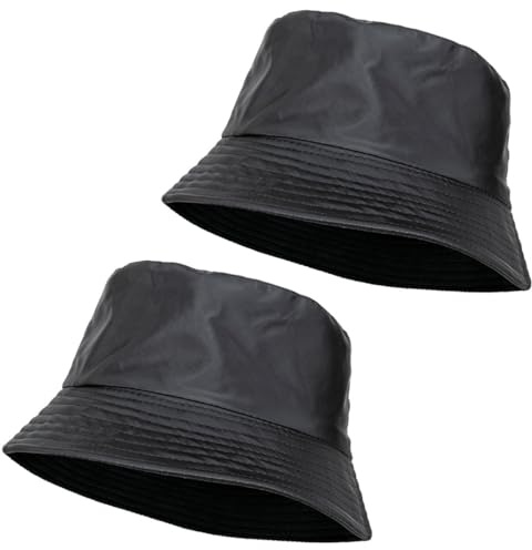Cappello da Pescatore Uomo Donna | Cappello antipioggia 2 unità Colore Nero