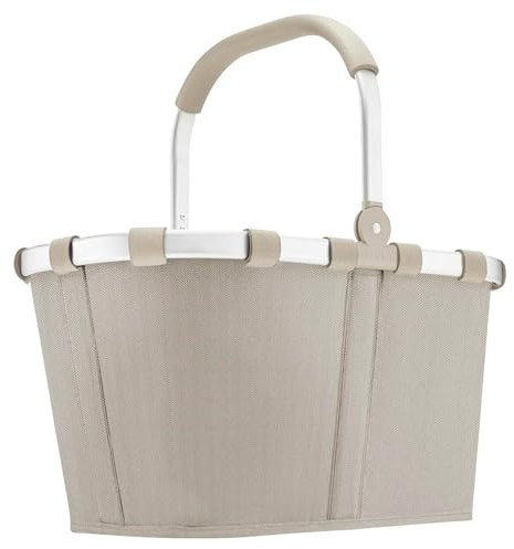 reisenthel carrybag herringbone sand – Stabiler Einkaufskorb mit viel Stauraum und praktischer Innentasche – Elegantes und wasserabweisendes Design