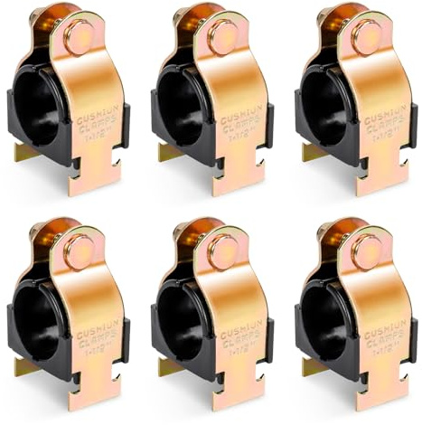 LBG Products 6 Pack Rubber Cushion Strut Clamp, 1-1/2 OD Pipe Strut Clamps for Mounting Copper Piping,PEX Pipe,CVPC Tubing,Heat Resistant Mount Strut Clamp,Easy Installation with Bolts and Nuts