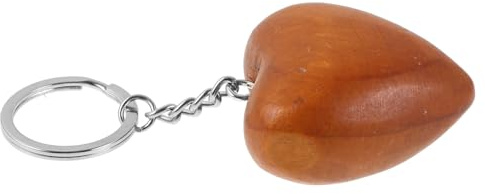 Yardenfun Porte-clés Cœur 3d En Bois Sculpté Pendentif Décoratif Marron Compact Accessoire Polyvalent Pour Clés Paquet à Dos Décoration