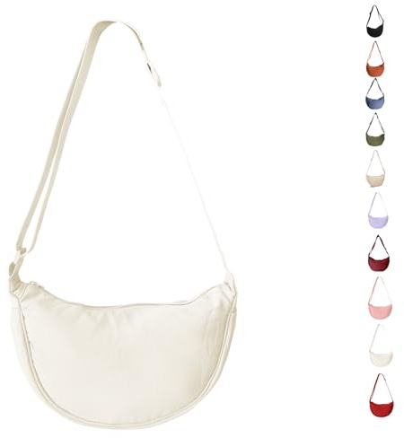 Uwiyo Borsa a Mezzaluna da Donna in Nylon, Borsa a Tracolla Hobos Portatile Con Tracolla Regolabile per Uso Quotidiano