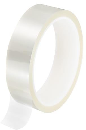sourcing map Clear Heat Tape, 1 Roll 25mmx33m 108ft High Temperature Heat Resistant Tape for Sublimation,Heat Vinyl Press,Heat Transfer, Circuit Board, No Residue