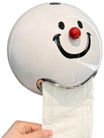 Xafrstyu Kreativer Magischer Ball Toilettenpapierhalter - Smiley-Design, Wandmontierte Taschentuchbox für Bad, Küche, Wohnzimmer - 6.8x6.8 (M)