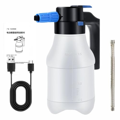 LOVIVER Kit spruzzatore di Schiuma Elettrico Automatico per Auto da 1,5 l, Ricaricabile, Portatile, Portatile, 11x4,5 Pollici, per irrigazione, spruzzatura,