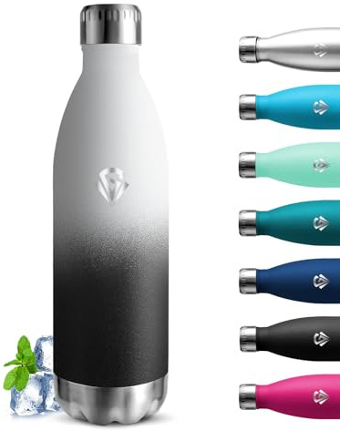 Grsta Botella Agua Acero Inoxidable- 1 litro- Botella Termica, A Prueba de Fugas, Botella de Agua Deportiva, sin BPA, Cantimplora para Adultos, Aislamiento al Vacío, para Senderismo, Cámping, Gimnasio