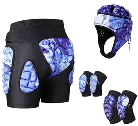 MZSKLW Schutzhosen Gepolsterte Snowboard SL Kinder-Outdoor-Sport-Ski-Skate-Snowboard-Schutz, Ski-Schutz, Skating, schützende, hüftgepolsterte Shorts FüR Ski Skifahren Skating Snowboard(4 in 1,S)
