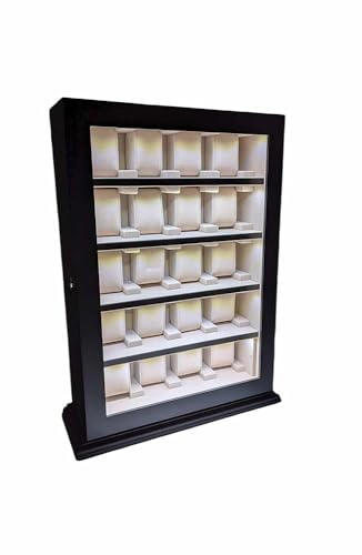 Meyer & Söhne Tischvitrine für 20 Uhren schwarz mit LED-Licht No.13