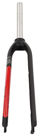 RiToEasysports Fahrräder Starre Scheibenbremsgabel, Gerade Rohr-Fahrradgabel aus Aluminiumlegierung für Mountainbikes (Schwarz Rot)