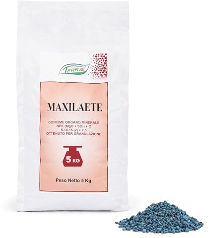 TERRAÉ Concime Prato Autunno 5 KG - 165m² | Effetto Prato Inglese | Concime Granulare Lenta Cessione per Tappeto Verde Rigoglioso | Fertilizzante Prato Erboso con Antimuschio per Erba Sana | NPK