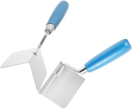 NUOBESTY 2pièces Truelle Angle Ergonomique Pour Cloisons Sèches Outil De Finition Intérieur Et Extérieur Acier Inoxydable Pour Rénovation Et Construction