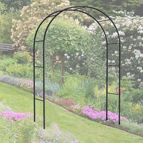 Arco de jardín con marco de acero para enredaderas 1,2 m de ancho rosales enrejado soporte para enredaderas rosas bodas y entradas de camino verde 1,2 m x h 2,2 m