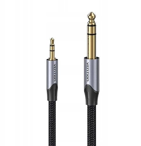 Watio Wave Cavo audio - Cavo stereo jack 3,5 mm a jack 6,3 mm, lunghezza 1 m, colore grigio, ideale per connessioni audio di qualità. *