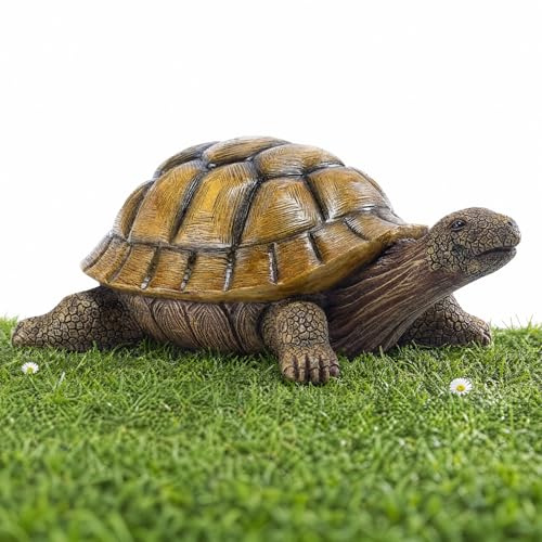 Toyvian Große Schildkröte Gartenfigur aus Harz – Realistische 3D Tierfiguren für Garten Teich Balkon – Wetterfeste UV-beständige Gartendeko für Draußen, Teichdeko Schildkröten Statue
