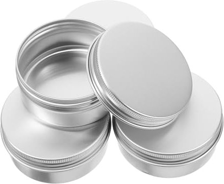 BESTYASH Aluminium Cremedose Rund 4 Stück Leere Kosmetikdosen Mit Schraubverschluss Wiederbefüllbare Kleiner Alu Boxen Für Creme Aufbewahrung Bpa Frei Geeignet Für Reisen Und Bad